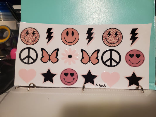 Smiley Face Butterfly Peace 40oz 3003