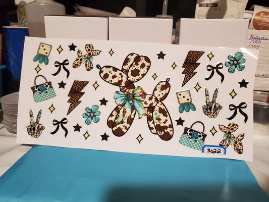 Cow Print Bubble Dog 40oz 3022